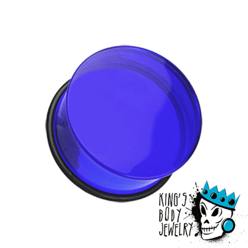 Dark Blue Acrylic Single Flare Plugs (8 gauge – 1 inch) 10 g