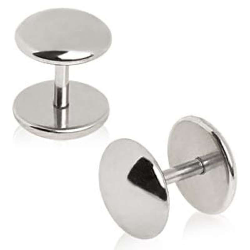 Fake Steel Dome Plugs (16 gauge) 16 g