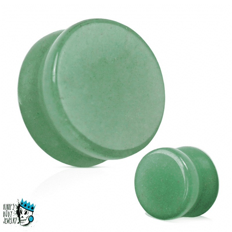 Green Jade Double Flare Plugs (8 gauge – 1 inch) 8 g