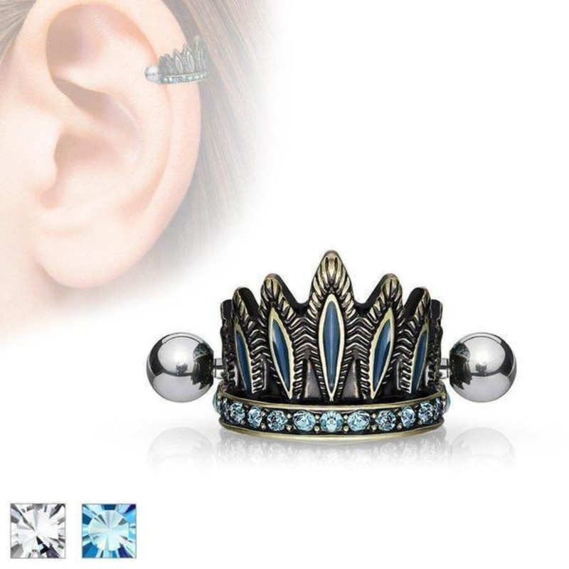 Headdress Cartilage Cuff 16G Aqua