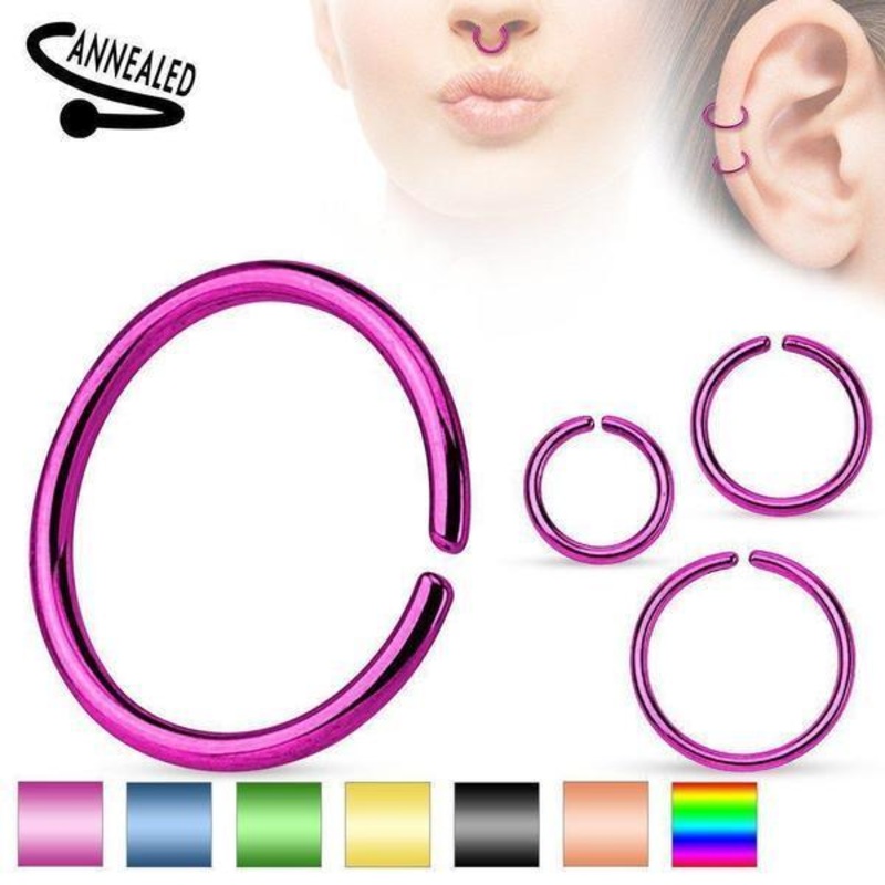 IP Continuous Ring 20G 18G 16G 14G Black 20G 6mm