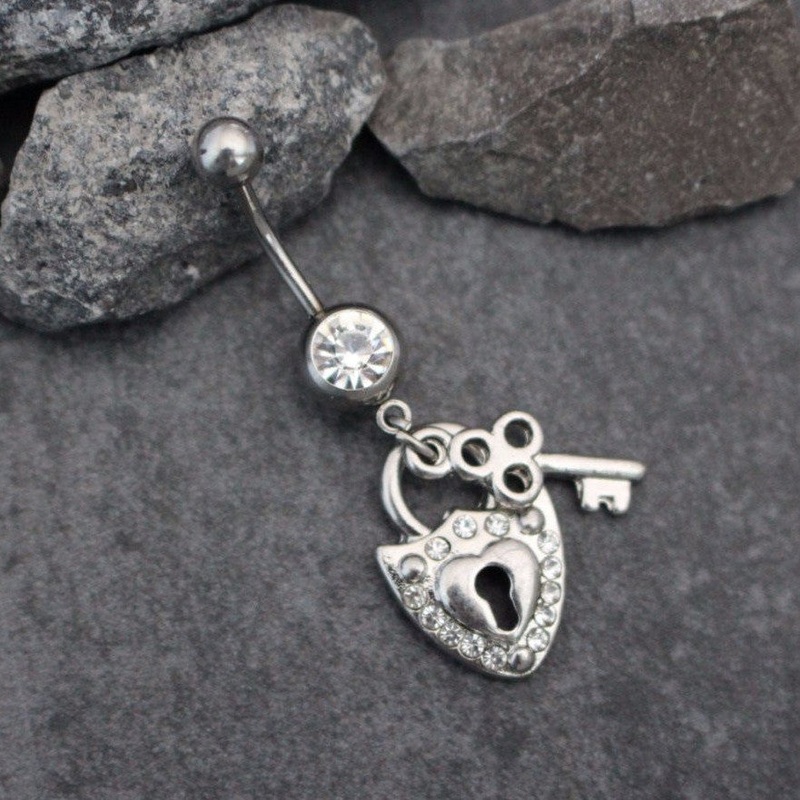 Lock & Key Navel Piercing
