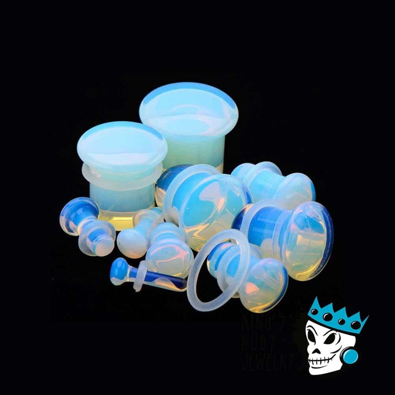 Opalite Single Flare Stone Plugs (8 guage – 5/8 inch) 8 g