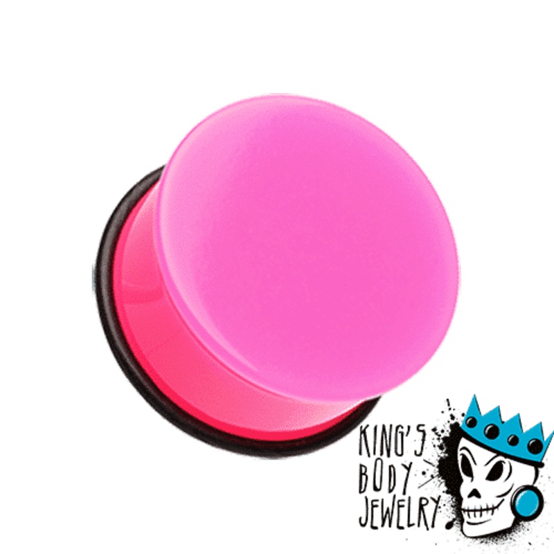 Pink Acrylic Single Flare Plugs (10 gauge – 1 inch) 10 g