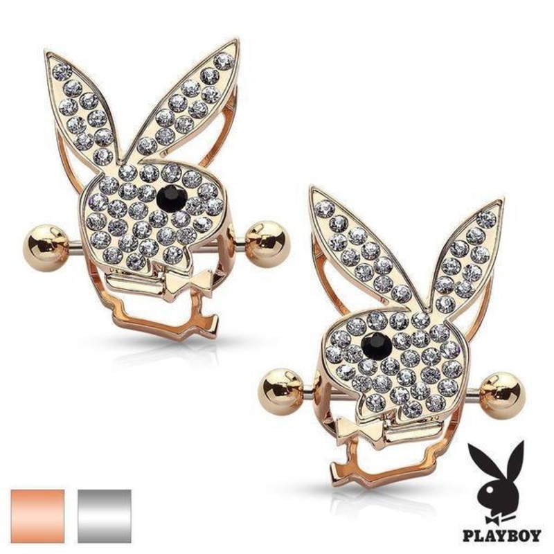 PLAYBOY Paved Nipple Shield PAIR 14G Rose Gold (Pair)