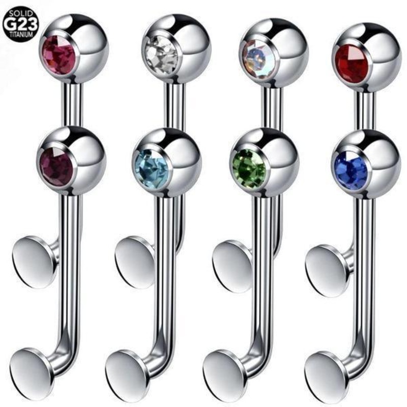 Titanium I.T. Flat Disc Gem Christina Bar Clear