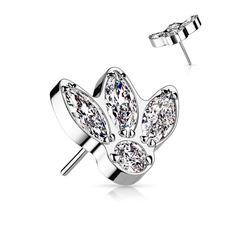 Titanium Threadless Gem Fan End