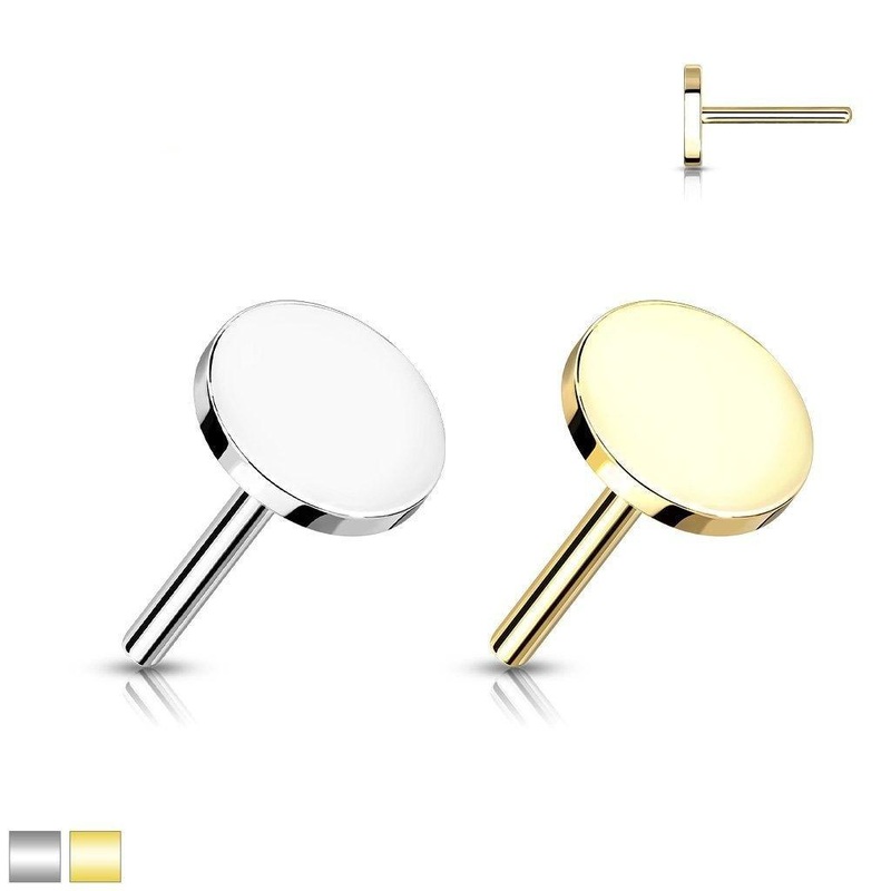 14kt Gold Threadless Circle Top White Gold 3mm