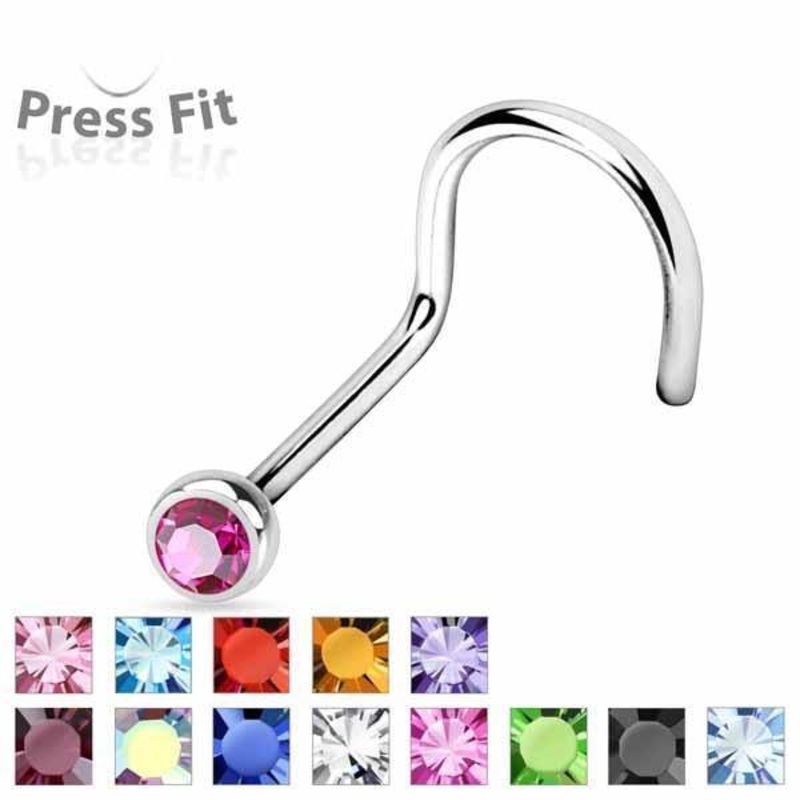 2mm Gem Nose Screw 22G 20G 18G Aqua 20G