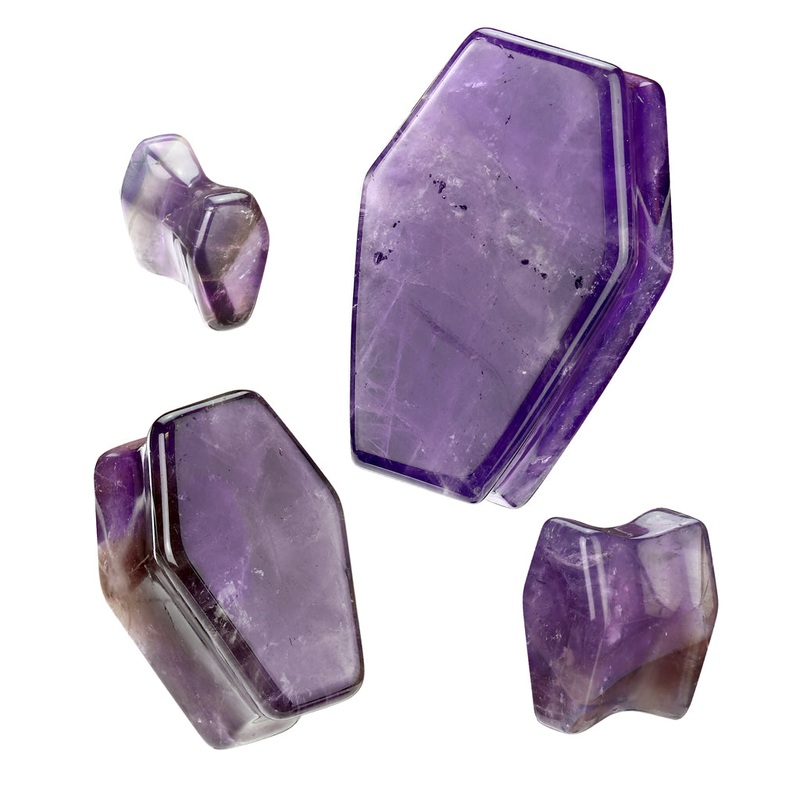 Amethyst Double Flare Coffin Plus (2 gauge -1 inch) 2 g