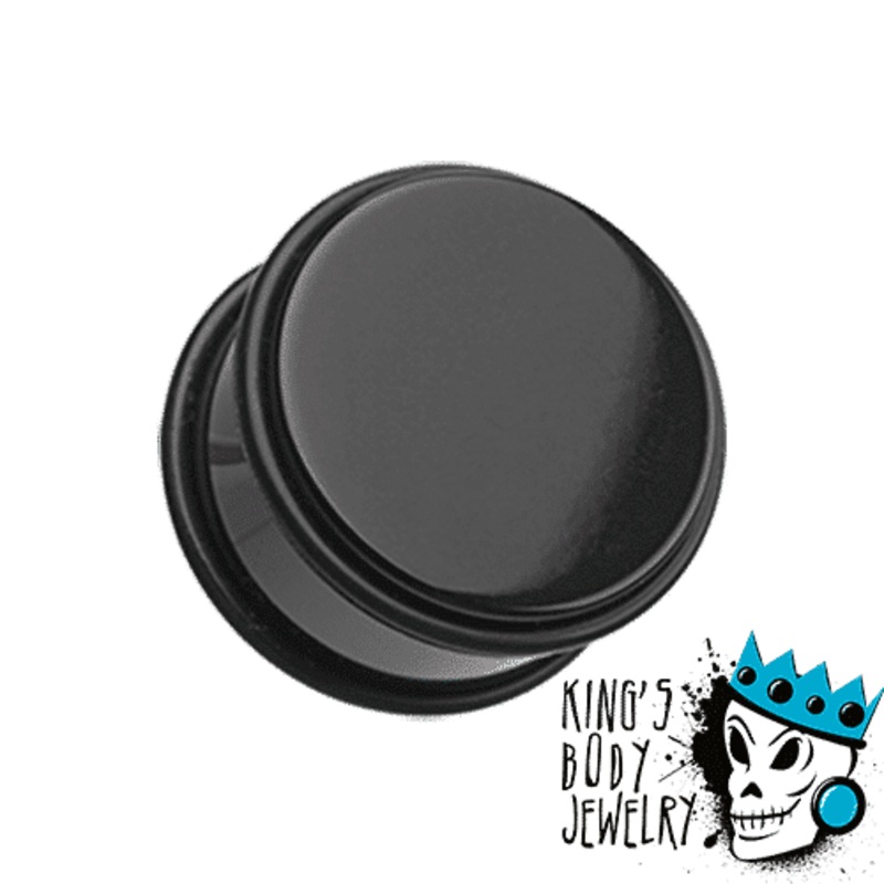 Black Acrylic No Flare  Plugs (14 gauge – 2 inch) 14 g
