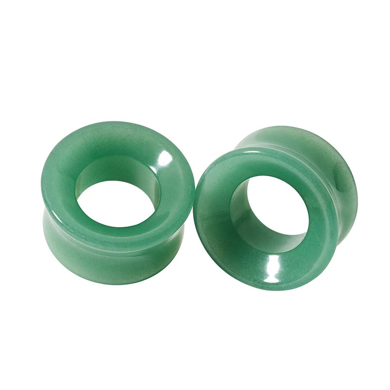 Diablo Organics Green Aventurine Concave Stone Eyelets (00 gauge – 1 1/2 inch) 00 g