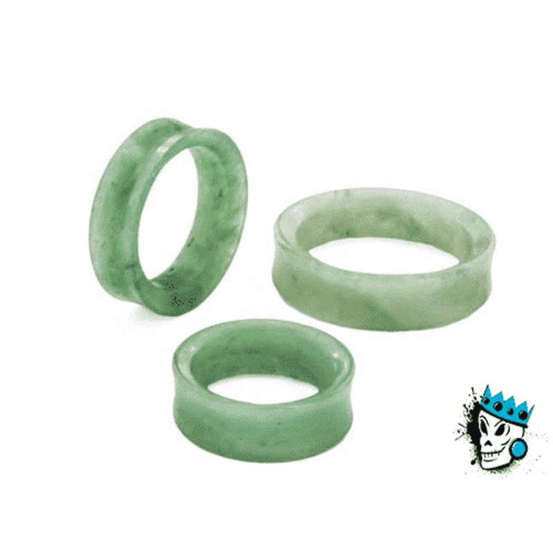 Green Aventurine Stone Tunnels (8 gauge – 2 1/2 inch) 8 g
