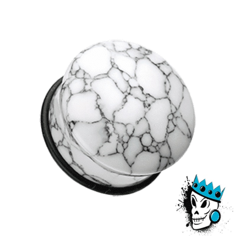 Howlite Single Flare Stone Plugs (2 guage – 1 inch) 2 g