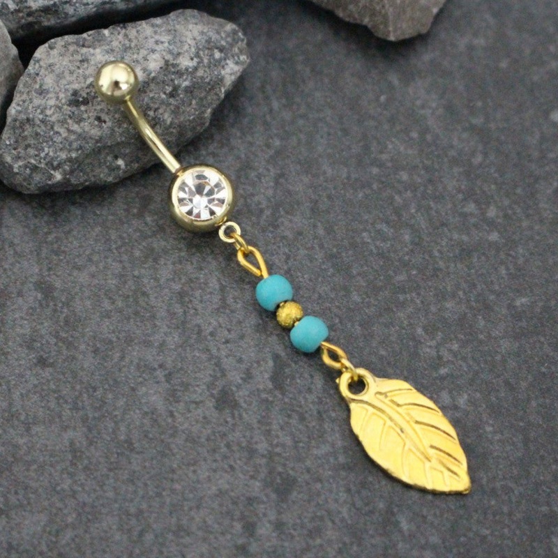 Nadie Leaf Belly Button Rings