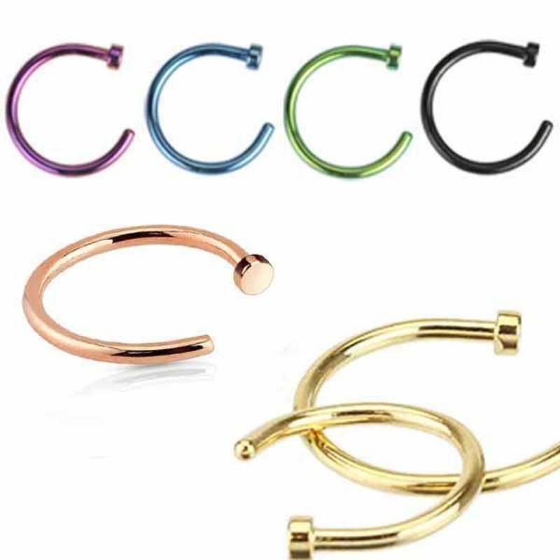 Nose Hoop 22G 20G 18G 22G 8mm Black