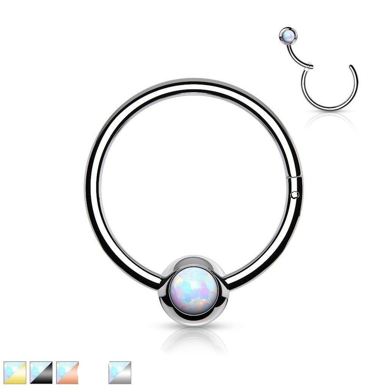 Opal Hinged Ring 18G 16G 18G Gold