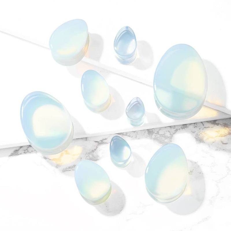 Opalite Teardrop Stone Plugs (2 gauge – 1 inch) 2 g