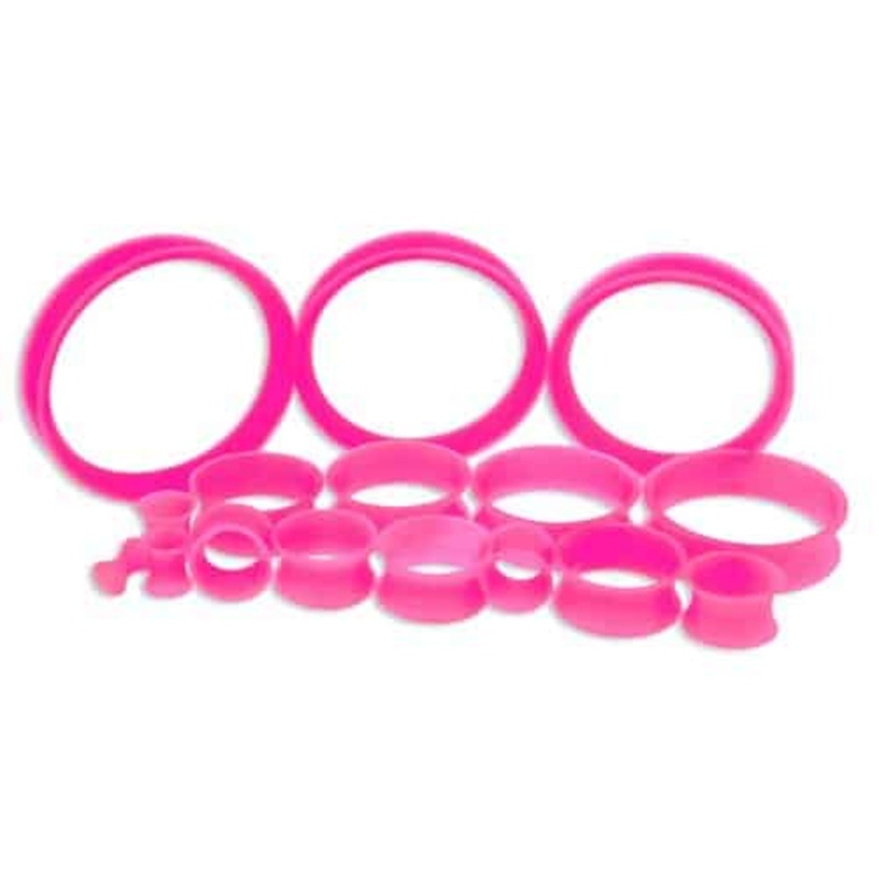 Pink Silicone Thin Tunnels (6 gauge – 2 inch) 6 g