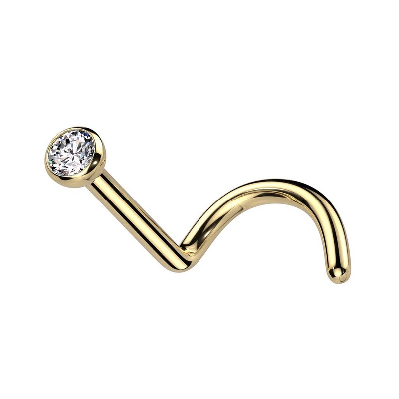 Titanium Gem Nose Screw 20G 18G 20G Black