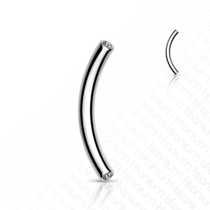 Titanium Threadless Curve Bar 16G 14G 16G