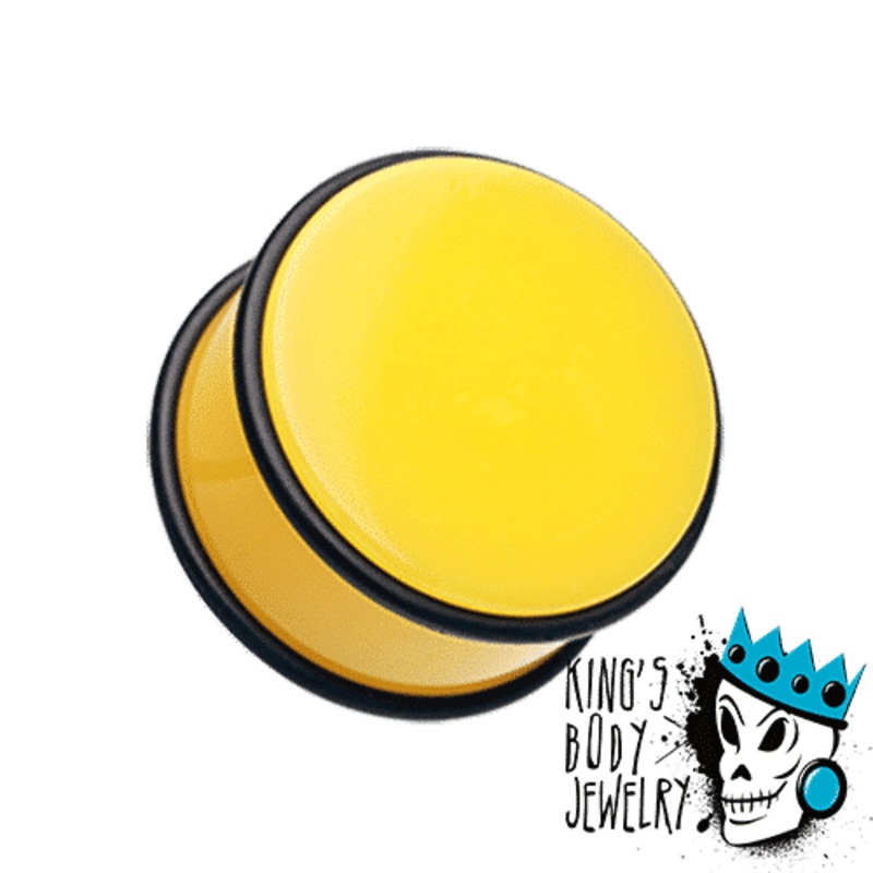 Yellow Acrylic No Flare  Plugs (1 1/8 inch – 2 inch) 1 1/8 inch