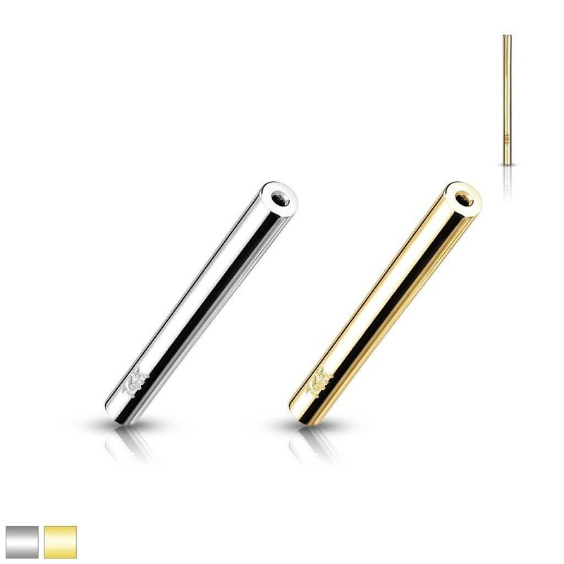 14kt Gold Threadless Barbell Bar 18G 16G 14G White Gold 18G 10mm