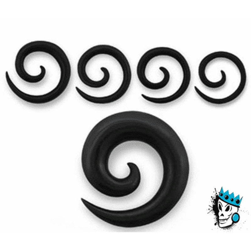 Black Areng Wood Spirals (8 gauge – 12 mm) 8 g