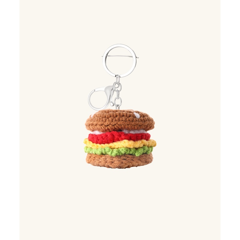 Burger Charm Keychain