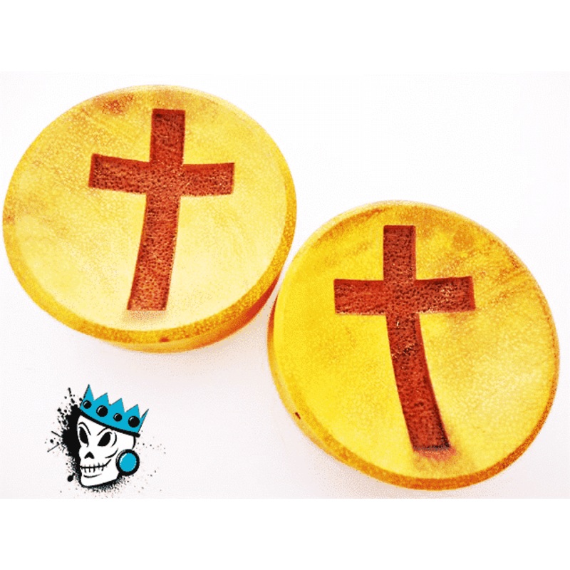 Cross Wood Plugs (2 gauge – 7/8 inch) 2 g