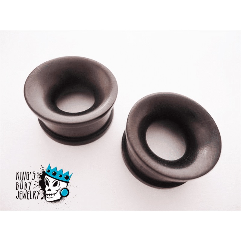 Ebony Wood Concave Tunnels (0 gauge – 7/8 inch) 00 g