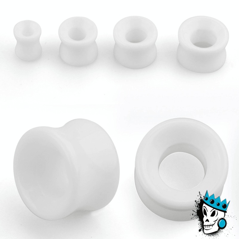 Ivory Stone Concave Tunnels (2 gauge – 13/16 inch) 2 g