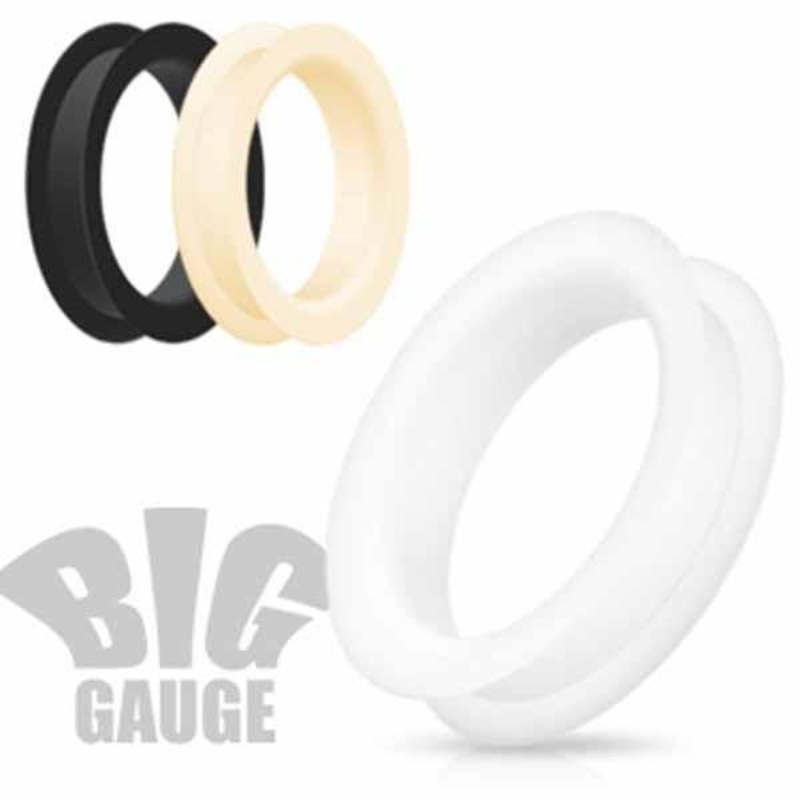 Large Gauge Silicone Tunnel 28-51mm 2″ Black 38mm(1&1/2″)