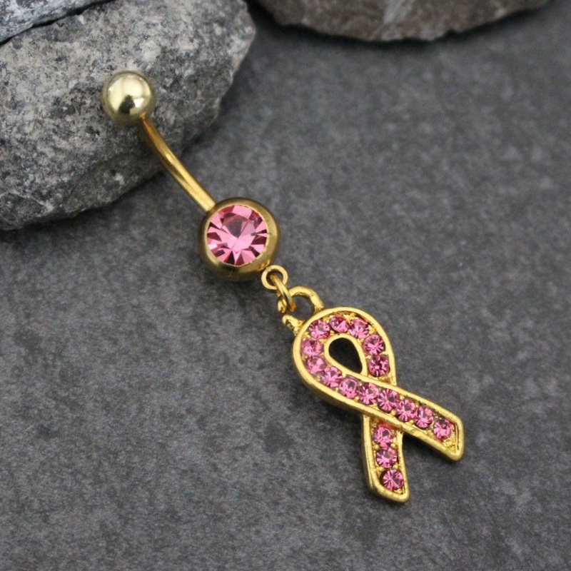 Mamta Breast Cancer Ribbon Belly Piercing Pink