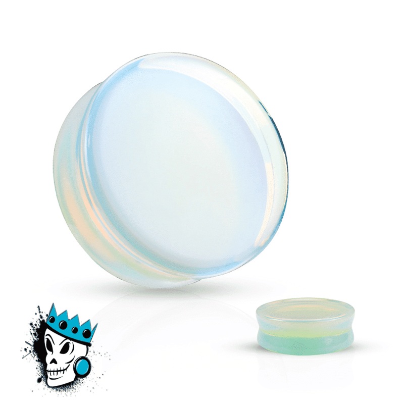 Opalite Double Flare Stone Plugs (8 gauge – 2 1/2 inch) 8 g