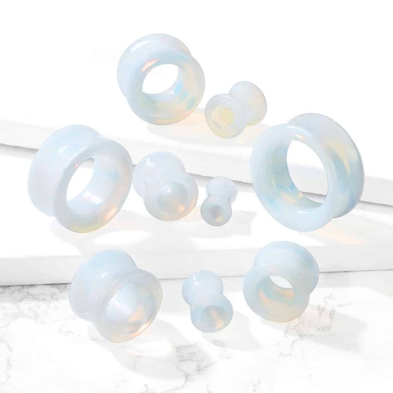 Opalite Stone Concave Tunnels (2 gauge – 1 inch) 2 g