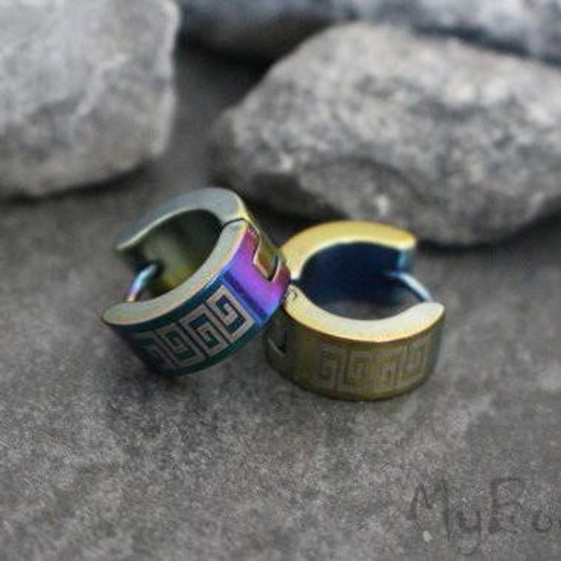 Rainbow Filigree Huggie Earrings