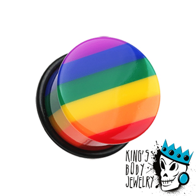 Rainbow Striped Plugs (6 gauge – 1 inch) 6 g