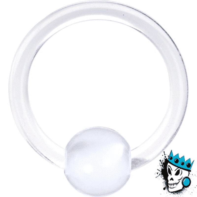 Acrylic Clear Captive Bead Rings (14 gauge – 8 gauge) 14 g 1/2″