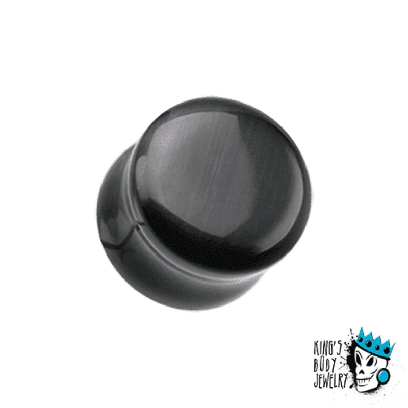 Black Cat Eye Marble Stone Plug (2 gauge – 5/8 inch) 2 g