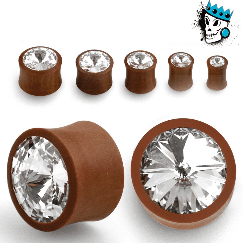Bling Sawo Wood Double Flare Plugs (2 gauge – 5/8 inch) 2 g