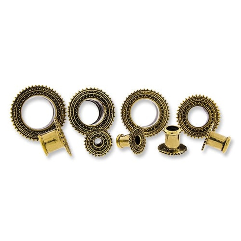 Brass Filigree Plugs (9/16 inch ) 9/16 inch
