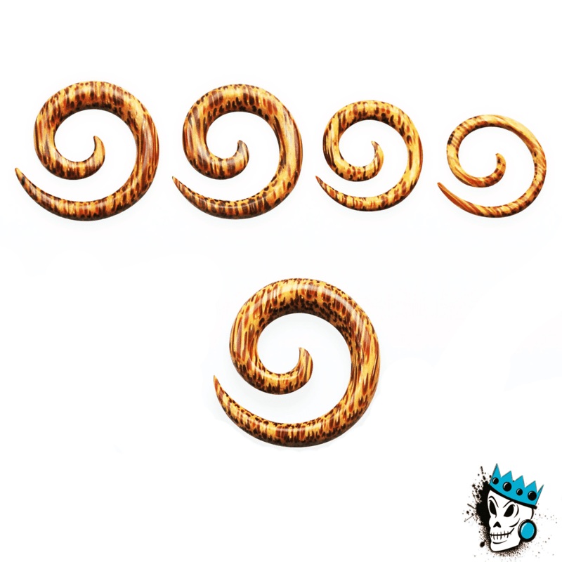Coconut Wood Spirals (8 gauge to 12 mm) 8 g