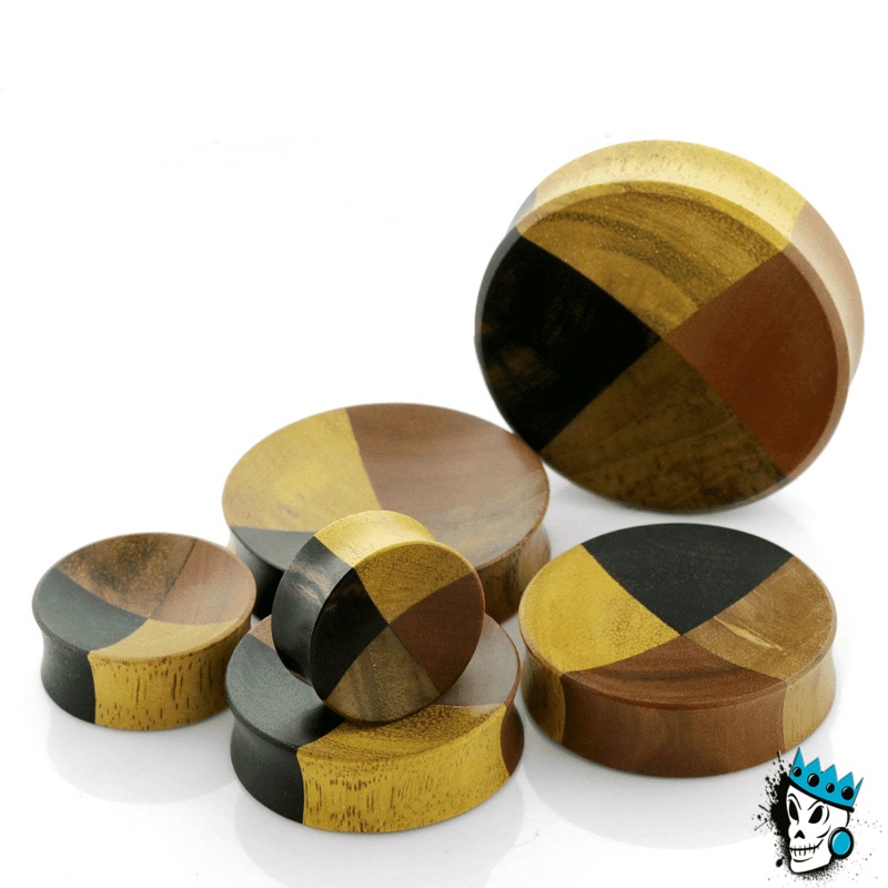 Four Wood Concave Plugs (1 inch – 2 inch) 1 inch