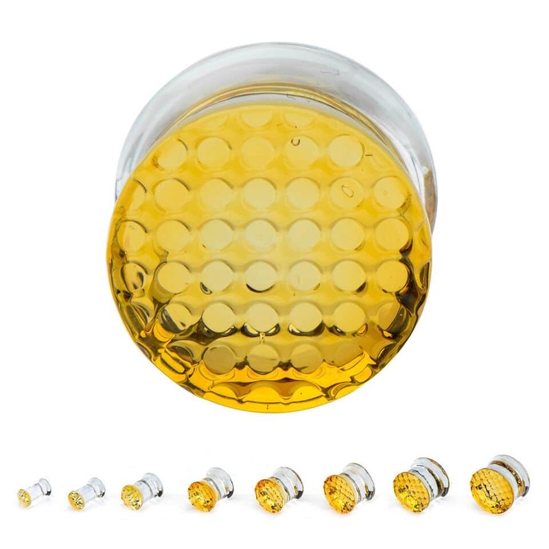 Honeycomb Glass Plugs (4 gauge – 1 inch) 4 g