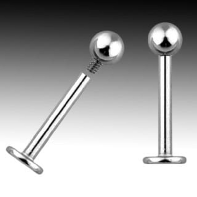 Internally Threaded Steel Labret Ring (18 gauge – 14 gauge) 18 g 1/4″