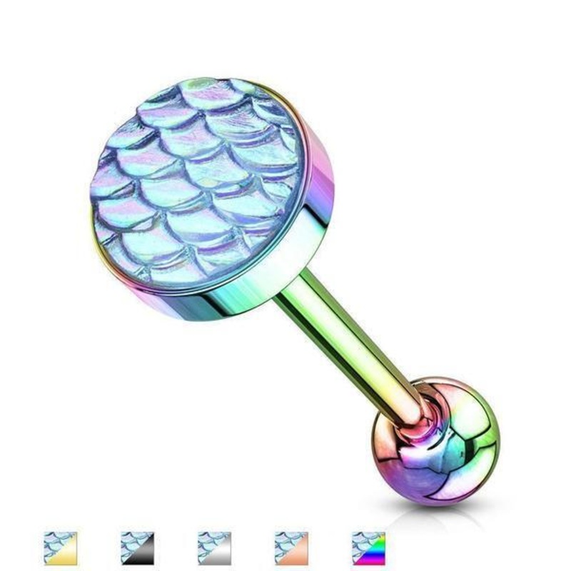 Mermaid Tongue Bar 14G Black