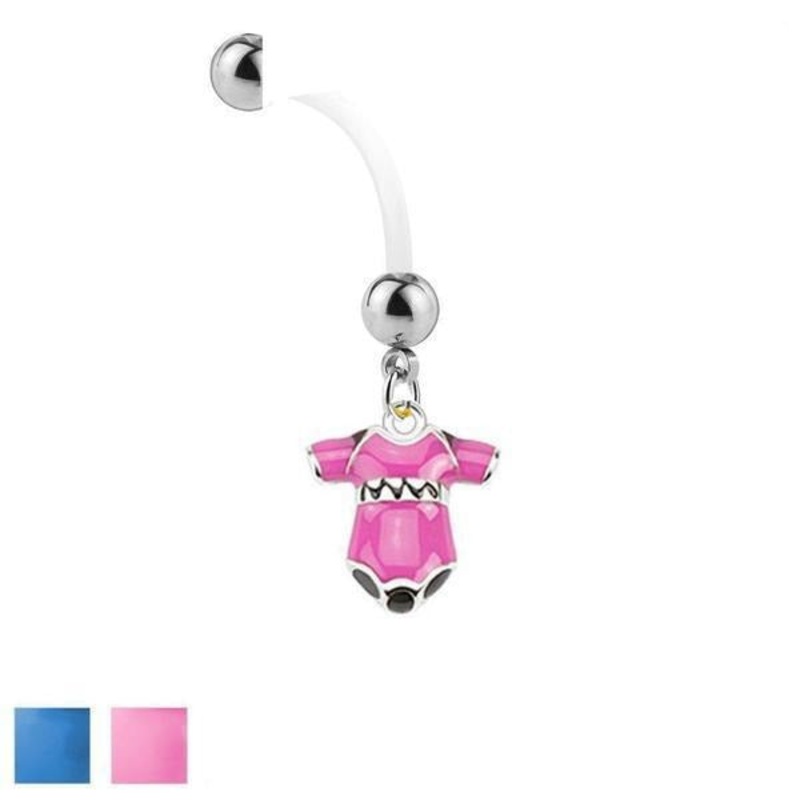 Onesie Pregnancy Belly Bar 14G Blue