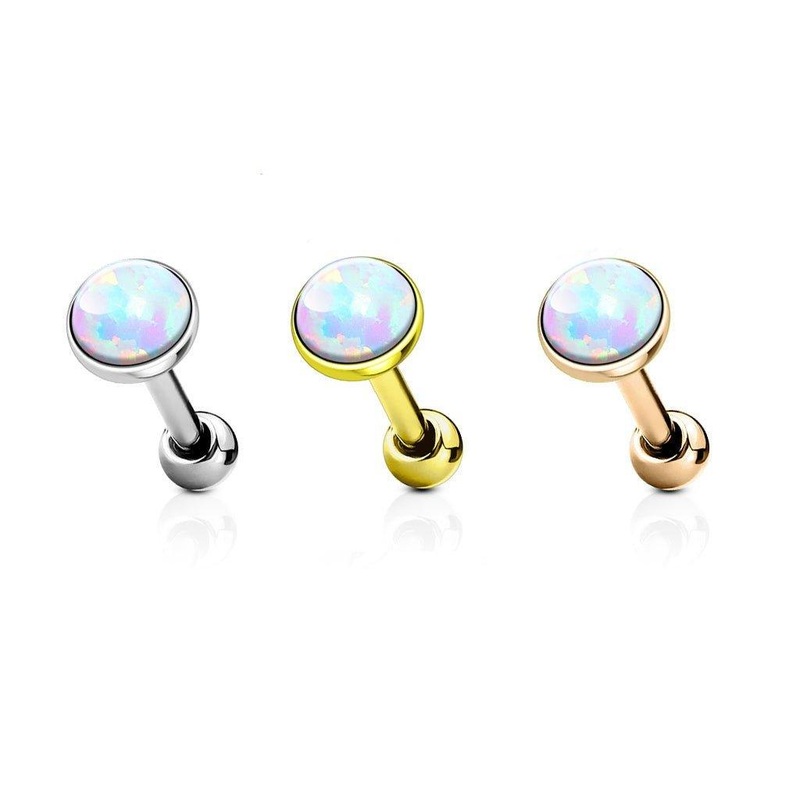 Opal Cartilage Bar 18G Gold 2mm