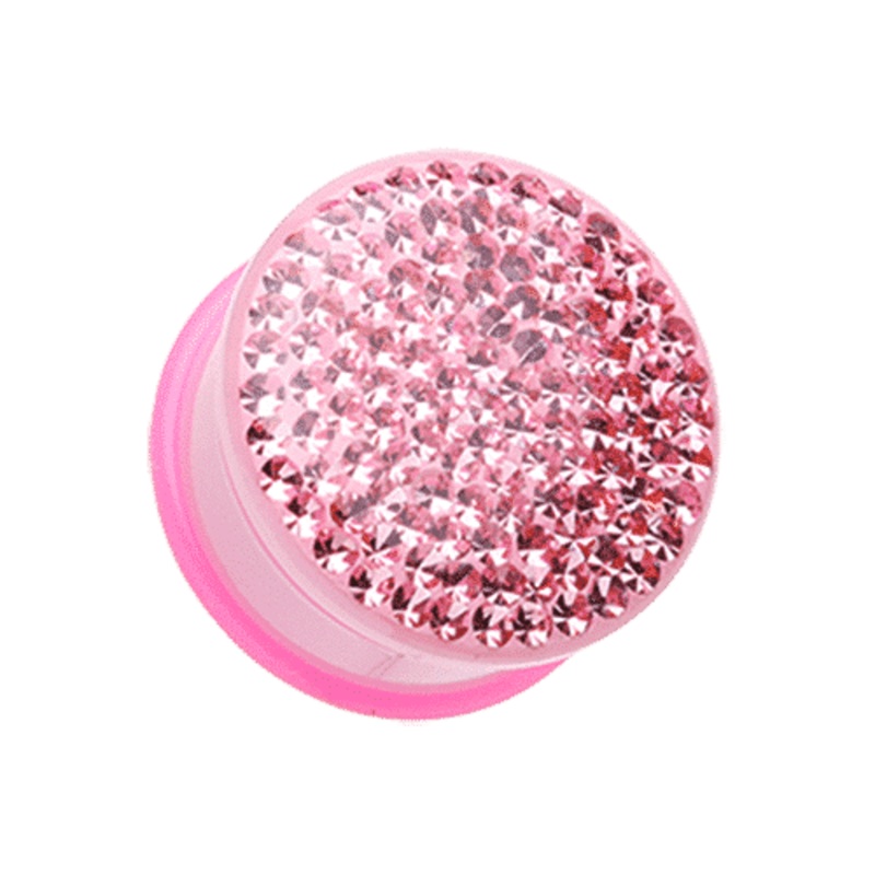 Pink Disco Ball Bling Plugs (6 gauge – 1 inch) 6 g
